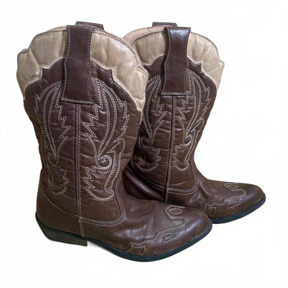 Rodeo Ropers Faux Leather Dolly Cowboy Boots Womens Size 4 M EU 35 Americana